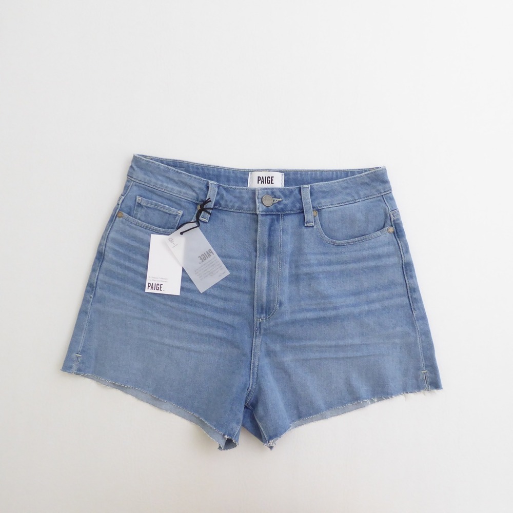 PAIGE Women Shorts Margot Short Novalie Blue High Rise Cut Off Size 31
